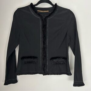 Jenni Kayne Silk Eyelash Fringe Jacket